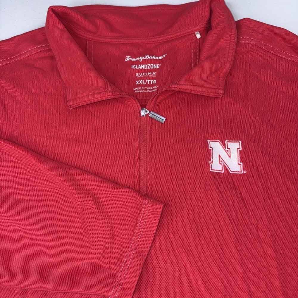 Tommy Bahama Island Zone Supima Men's 2XL 1/4 Zip Nebraska Cornhuskers